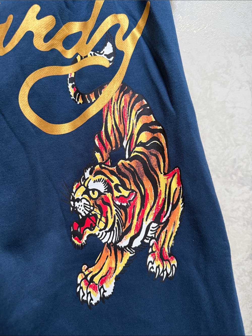 Ed Hardy Women’s Blue Drawstring Wide-Leg Sweatpants. Size L. - Picture 4 of 15